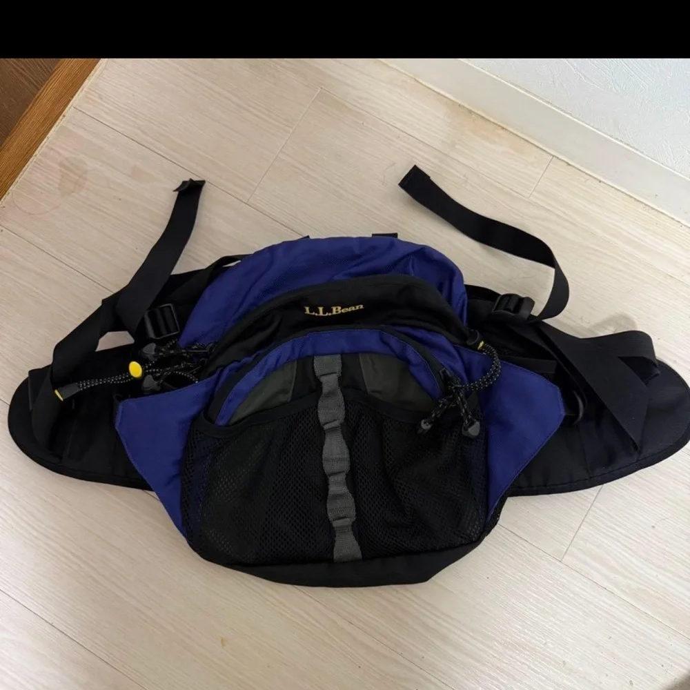 L.L. Bean Black and Gray large waist bag.